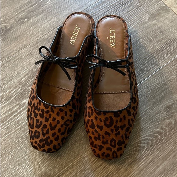 J. Crew Shoes - J. Crew Brown Leopard Mules with Bow Detail